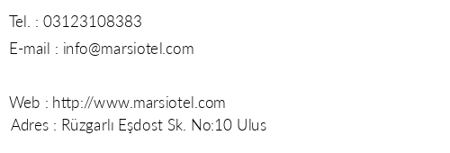 Mar&si Hotel telefon numaralar, faks, e-mail, posta adresi ve iletiim bilgileri